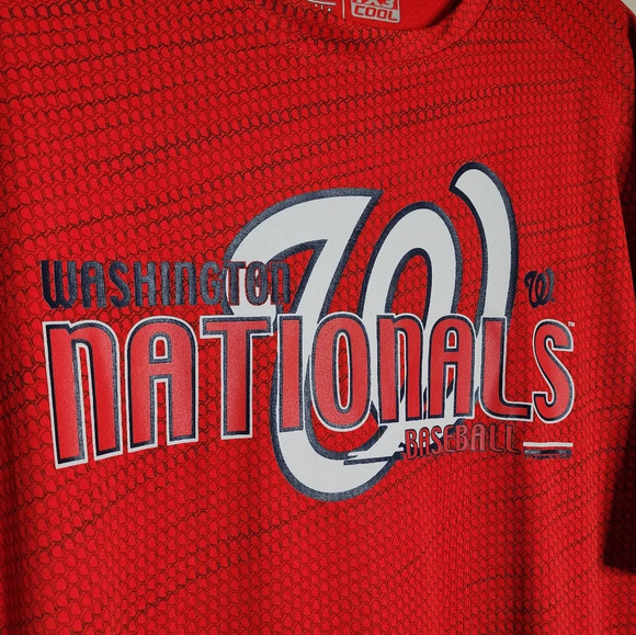 Washington Nationals MLB TX3 Cool Performance Red Crewneck Raglan Tee Size XL - Picture 2 of 10